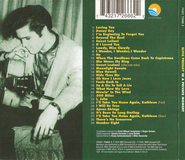 Elvis Presley  In A Private Moment : Back